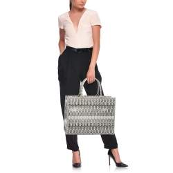 Pre Owned Furla Toni Ballerina Jacquard Fabric Large Opportunity Tote