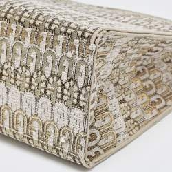 Pre Owned Furla Toni Ballerina Jacquard Fabric Large Opportunity Tote