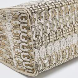 Pre Owned Furla Toni Ballerina Jacquard Fabric Large Opportunity Tote