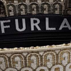Pre Owned Furla Toni Ballerina Jacquard Fabric Large Opportunity Tote