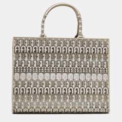 Pre Owned Furla Toni Ballerina Jacquard Fabric Large Opportunity Tote