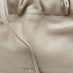 Furla Grey Leather Mini Bucket Tote