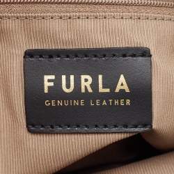 Furla Grey Leather Mini Bucket Tote