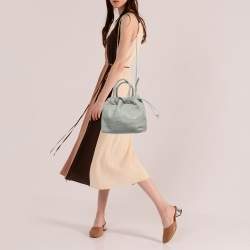 Furla Grey Leather Mini Bucket Tote