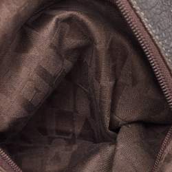 Furla Dark Brown Grained Leather Ring Handle Hobo