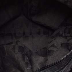 Furla Metallic Dark Grey Leather Drawstring  Tote