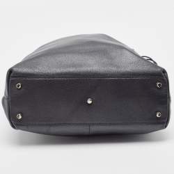 Furla Metallic Dark Grey Leather Drawstring  Tote