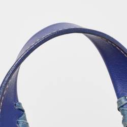 Pre Owned Furla Blue Leather Musa Tote