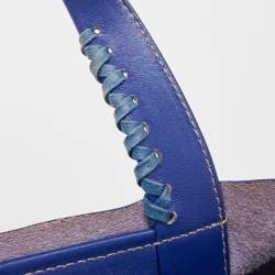 Pre Owned Furla Blue Leather Musa Tote