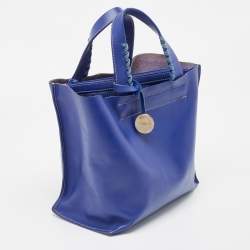 Pre Owned Furla Blue Leather Musa Tote