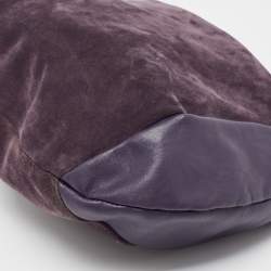 Pre Owned Furla Purple Suede and Leather Ring Handle Hobo