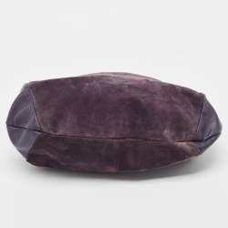 Pre Owned Furla Purple Suede and Leather Ring Handle Hobo