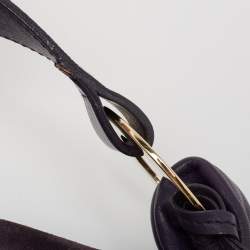 Pre Owned Furla Purple Suede and Leather Ring Handle Hobo