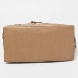 Pre Owned Furla Beige floral Lasercut Leather Tote