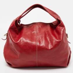 Pre Owned Furla Red Leather Hobo