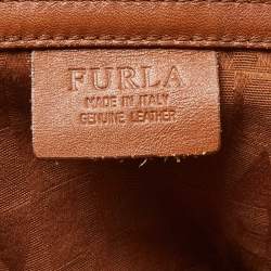 Pre Owned Furla Multicolor Snakeskin Embossed and Leather Stripe Musa Tote