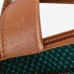 Pre Owned Furla Multicolor Snakeskin Embossed and Leather Stripe Musa Tote