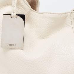 Furla White Leather Elisabeth Hobo