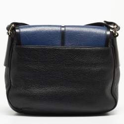 مملوكة مسبقًا Furla Black/Blue Leather Flap Shoulder Bag