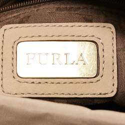 Pre Owned Furla Beige Nylon and Nubuck Leather Crossbody Bag