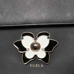 Pre Owned Furla Black Leather Mughetto Shoulder Bag