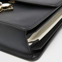 Pre Owned Furla Black Leather Mughetto Shoulder Bag