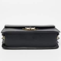 Pre Owned Furla Black Leather Mughetto Shoulder Bag