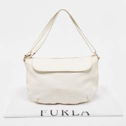Pre Owned Furla White Leather Hobo