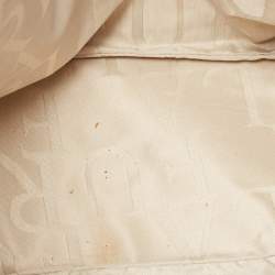 Pre Owned Furla Beige Leather Top Zip Tote