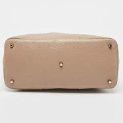 Pre Owned Furla Beige Leather Top Zip Tote