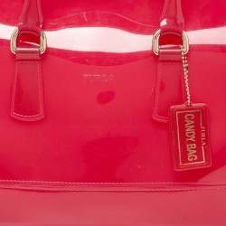 Pre Owned Furla Pink Rubber Candy Satchel