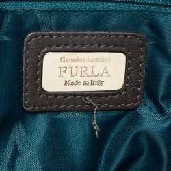 Pre Owned Furla Brown Leather Zip Satchel