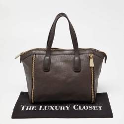 Pre Owned Furla Brown Leather Zip Satchel
