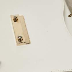 Pre Owned Furla Off White Leather Julia Top Handle Bag