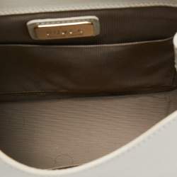 Pre Owned Furla Off White Leather Julia Top Handle Bag