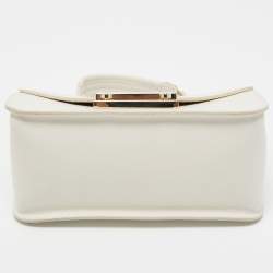 Pre Owned Furla Off White Leather Julia Top Handle Bag
