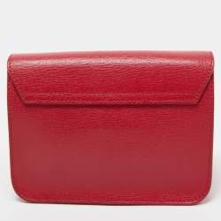 Pre Owned Furla Red Leather Mini Metropolis Crossbody Bag