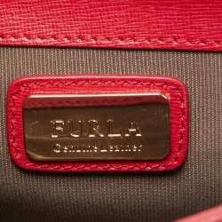Pre Owned Furla Red Leather Mini Metropolis Crossbody Bag