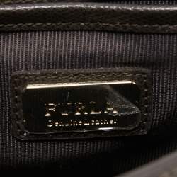 Pre Owned Furla Black/Olive Green Leather Mini Metropolis Crossbody Bag