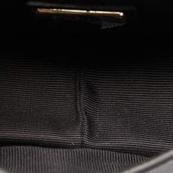 Pre Owned Furla Black/Olive Green Leather Mini Metropolis Crossbody Bag