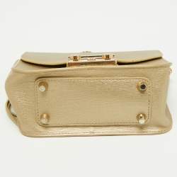 Furla Gold Leather Mini Metropolis Chain Crossbody Bag