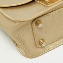 Furla Gold Leather Mini Metropolis Chain Crossbody Bag