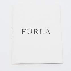 Pre Owned Furla Brown Ostrich Embossed Leather Crossbody Bag