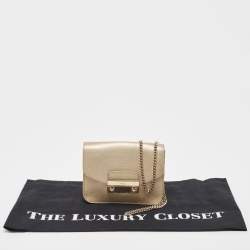Furla Gold Leather Mini Metropolis Chain Crossbody Bag