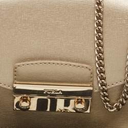 Furla Gold Leather Mini Metropolis Chain Crossbody Bag