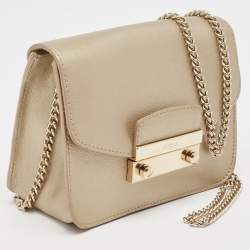 Furla Gold Leather Mini Metropolis Chain Crossbody Bag