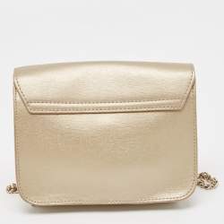 Furla Gold Leather Mini Metropolis Chain Crossbody Bag