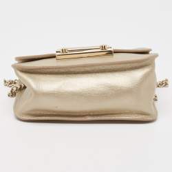 Furla Gold Leather Mini Metropolis Chain Crossbody Bag