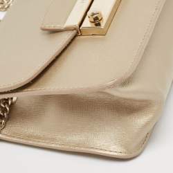 Furla Gold Leather Mini Metropolis Chain Crossbody Bag