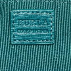 Pre Owned Furla Green Leather Flap Clutch Bag